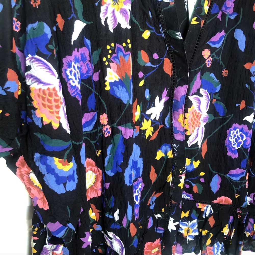 Anthropologie Plus Size Josie Dolman Floral Blouse - Picture 4 of 10
